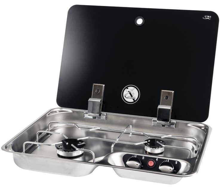 CAN SRL FC1346 Smart looking Campervan Twin Hob/Cooker Unit with Glass lid