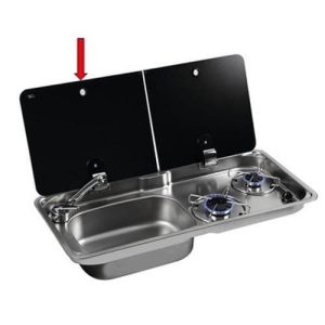Replacement Left Glass lid for CAN FL1766 Campervan Sink & Cooker / Hob
