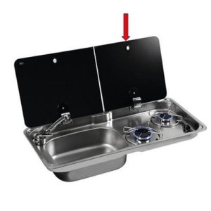 Replacement Right Glass lid for CAN FL1766 Campervan Sink & Cooker / Hob
