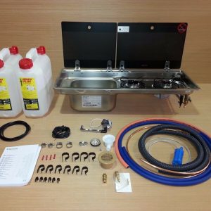 Smev Dometic 9722 Campervan Sink & Cooker / Hob Combi Unit KIT LH 10L & Template