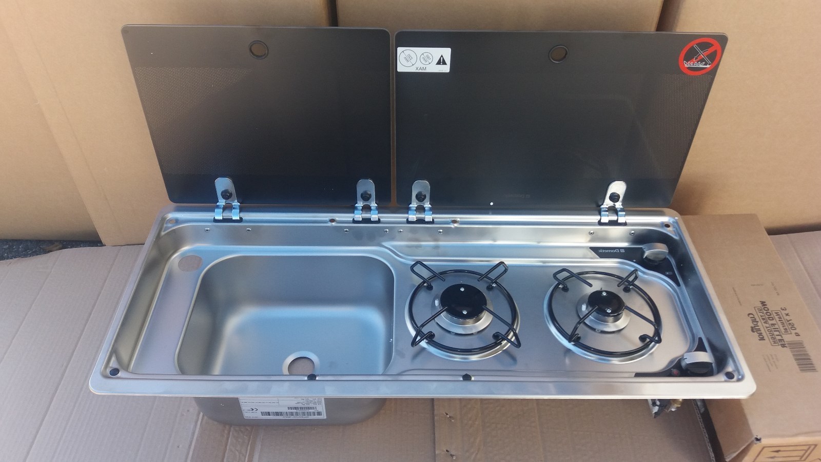 Smev Dometic 9722 Compact Campervan cooker unit + mixer tap & Template T4 T5 LH - Image 6