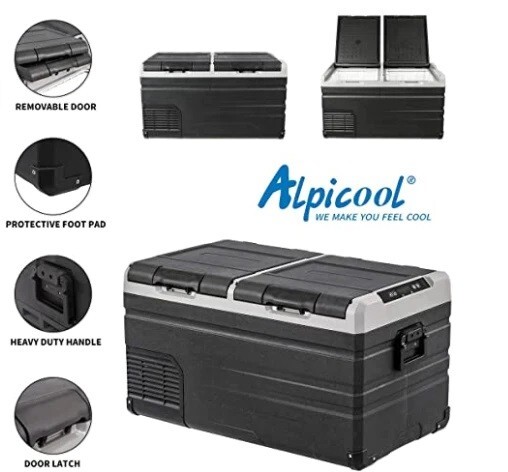 Alpicool TW75 Campervan Camping Boat portable 12v DC Compressor Fridge Freezer
