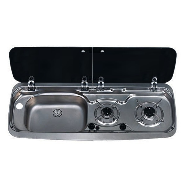 Smev Dometic 9222 Campervan sink and twin hob cooker combi unit with cold tap LH - Image 4