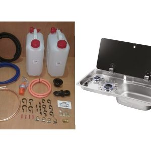 CAN SRL FL1770 Campervan Sink & Cooker / Hob Combi Unit Bundle / kit RH 10L