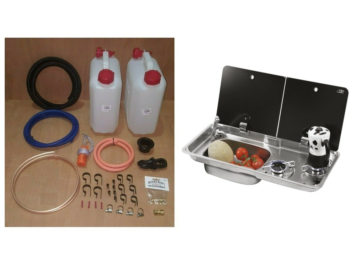 CAN SRL FL1766 Campervan Sink & Cooker / Hob Combi Unit Bundle / kit LH 10L