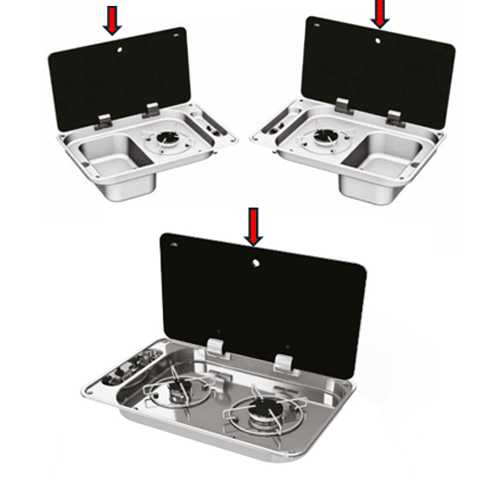 Replacement Glass lid for CAN FL1323 / FL1324 / FC1336 Hob Sink