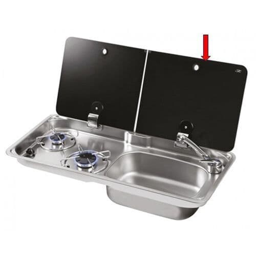 Replacement Right Glass lid for CAN FL1765 Campervan Sink & Cooker / Hob